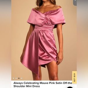 Lulus Satin Off the Shoulder Mini Dress